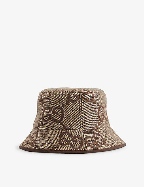 GUCCI: Monogram-pattern wool hat