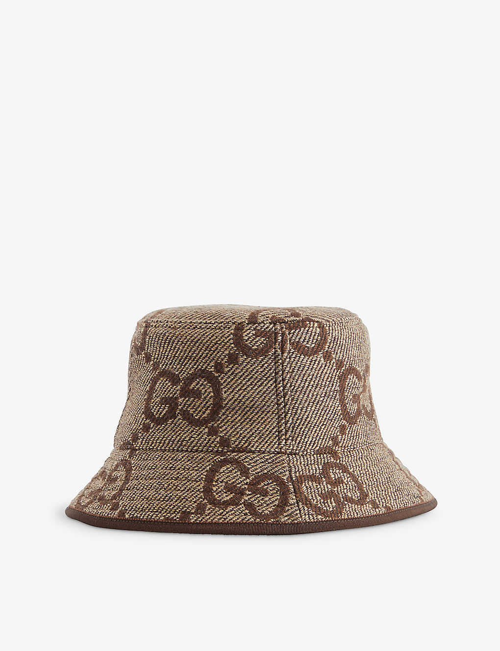Gucci Womens Brown Monogram-pattern Wool Hat