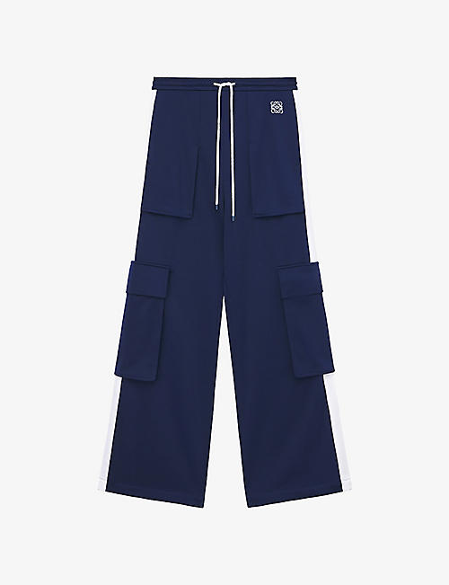 LOEWE: Anagram slip-pocket wide-leg mid-rise woven trousers