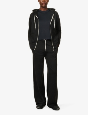 Vuori Womens Black Heather Halo Wide-leg Stretch Recycled-polyester Jogging Bottoms In Black Heather