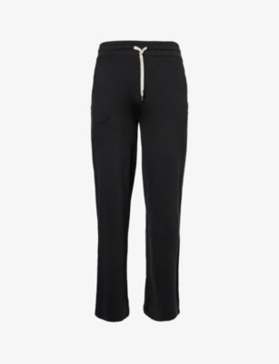 Vuori Womens Black Heather Halo Wide-leg Stretch Recycled-polyester Jogging Bottoms