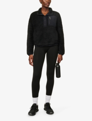 Shop Vuori Women's Black Cozy Funnel-neck Recycled Polyester-blend Jacket