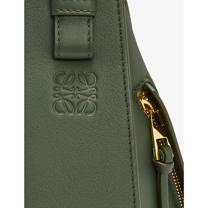 Shop Loewe Womens Bottle Green Hammock Small Leather Shoulder Bag