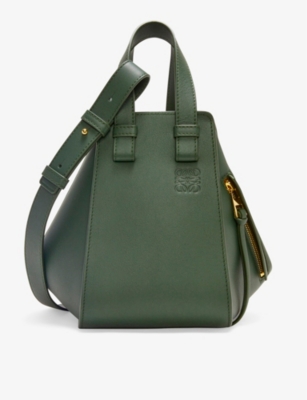 Loewe Womens Bottle Green Hammock Small Leather Shoulder Bag