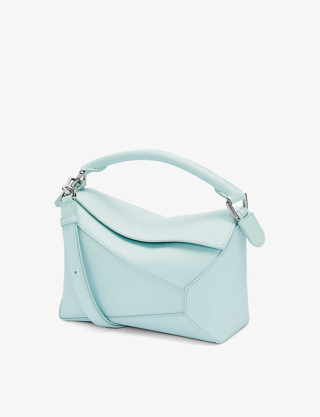 Shop Loewe Womens Blue Iceberg Puzzle Small Leather Cross-body Bag
