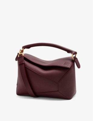 Loewe Womens Dark Burgundy Puzzle Small Leather Cross-body Bag