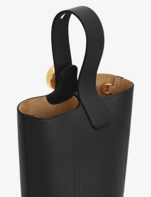 Shop Loewe Women's Black Pebble Mini Leather Bucket Bag
