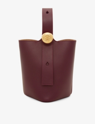 LOEWE: Pebble mini leather bucket bag