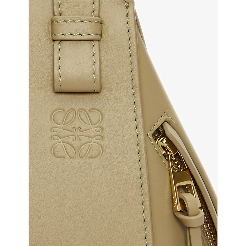 Shop Loewe Womens Clay Green Hammock Compact Leather Shoulder Bag