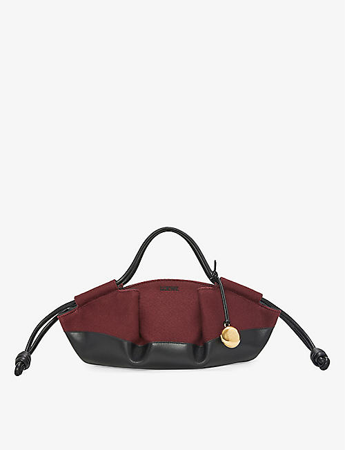 LOEWE: Paseo small leather and cotton shoulder bag
