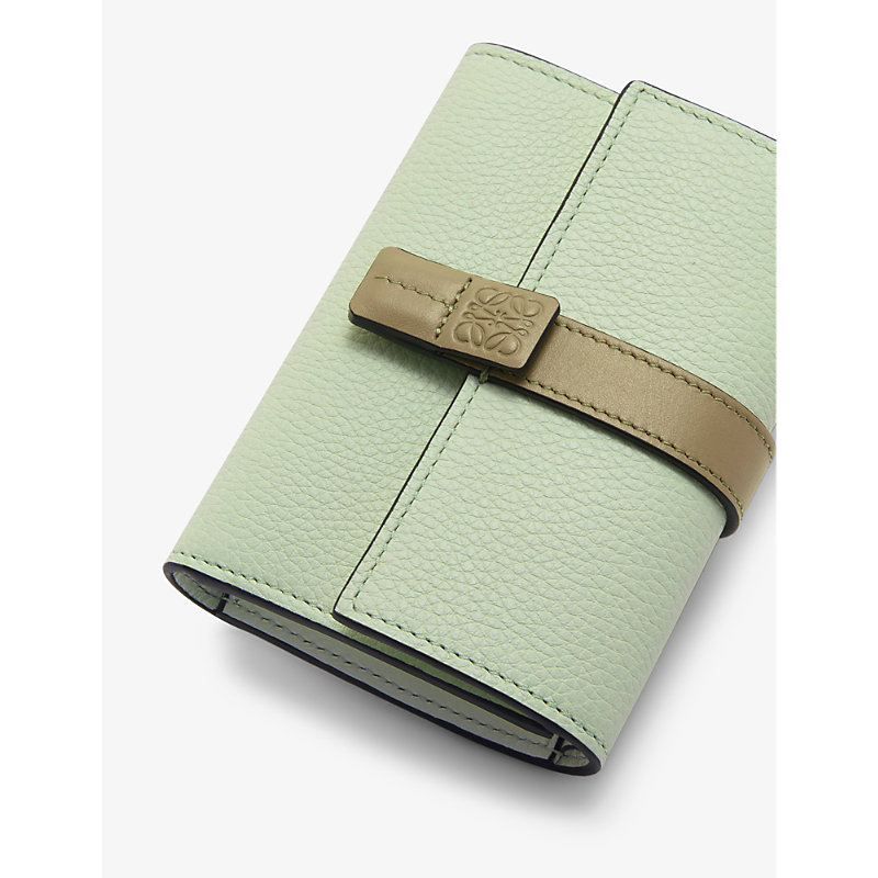 Shop Loewe Women's Jade/clay Green Vertical Small Leather Wallet