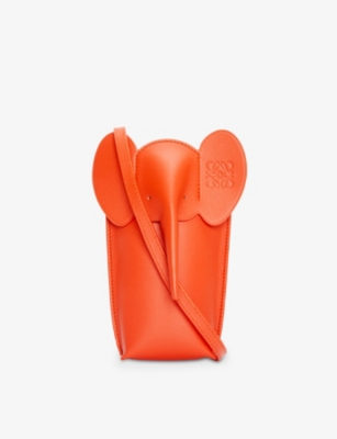 Loewe Womens Vivid Orange Elephant Leather Cross-body Bag