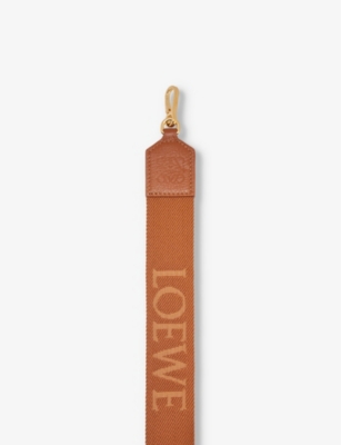 LOEWE: Anagram logo-embroidered cotton-blend bag strap