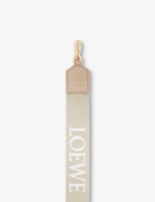 LOEWE: Anagram logo-embroidered cotton-blend bag strap