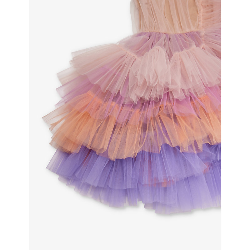 Shop Raspberry Plum Asymmetric-shoulder Woven Dress 3-10 Years In Tope