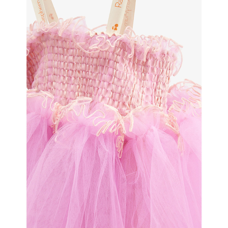 Shop Raspberry Plum Nikola Tulle Woven Dress 3-10 Years In Pink