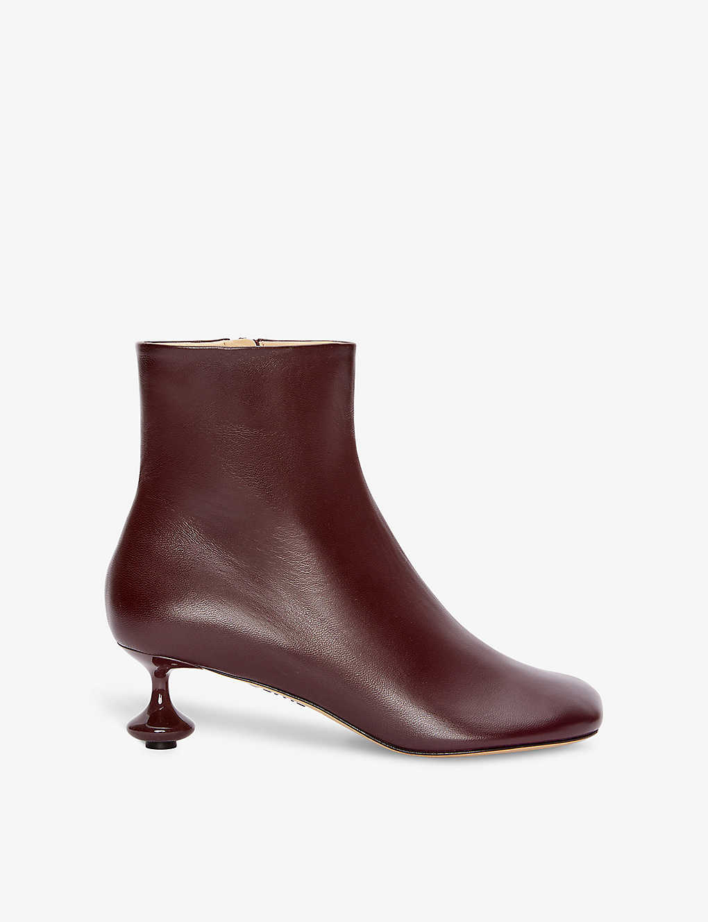 Shop Loewe Womens Burgundy Toy Sculpted-heel Leather Ankle Boots