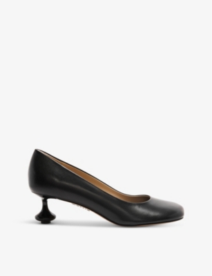 Loewe Petite Black Toy Pumps With A Darling Lacquered Heel In Black