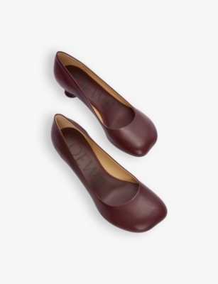 Shop Loewe Women's Burgundy Toy 45 Sculpted-heel Leather Pumps