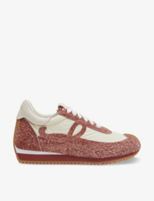 Loewe Flow Runner Monogram Leather And Shell Trainers In Palermo/ Soft White