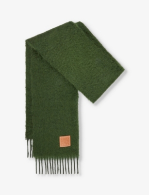 LOEWE: Anagram-patch wool and mohair-blend scarf