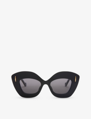 Loewe Womens Black G736sunx02 Retro-screen Acetate Sunglasses