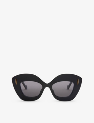 Loewe Womens Black G736sunx02 Retro-screen Acetate Sunglasses In Black
