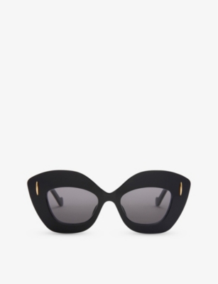 LOEWE LOEWE WOMEN'S BLACK G736SUNX02 RETRO-SCREEN ACETATE SUNGLASSES