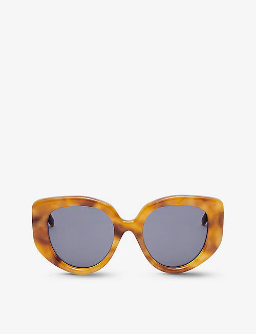 LOEWE: Tortoiseshell butterfly-frame acetate sunglasses