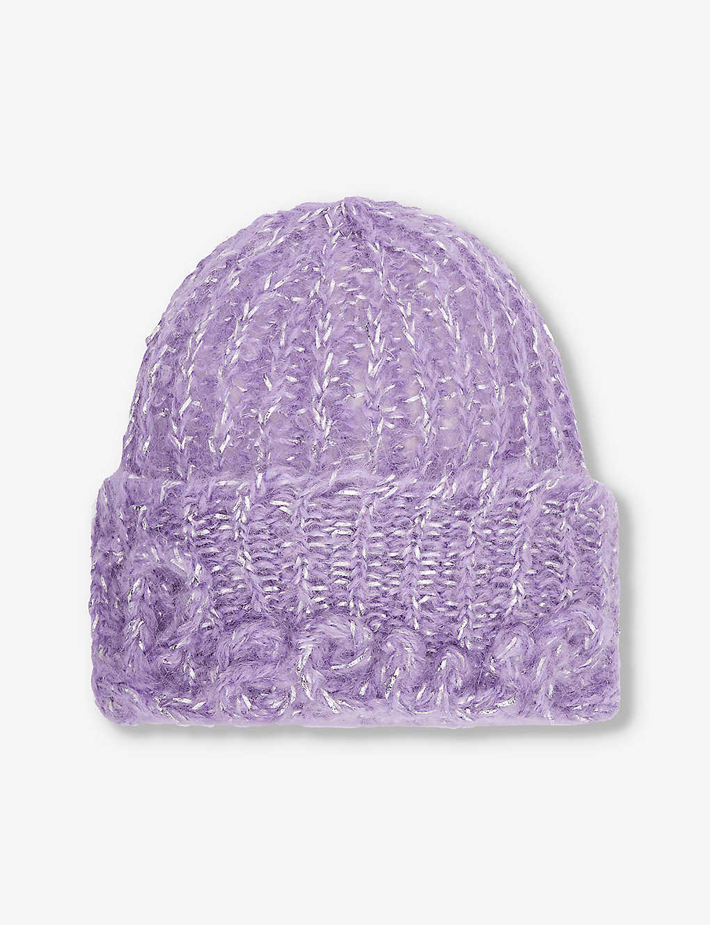 Loewe Womens Parma Violet Logo-embroidered Mohair-blend Beanie