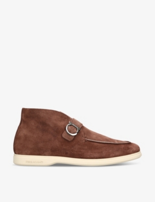 Mens Salvatore Ferragamo Drof Slip-On Suede Desert Boots
