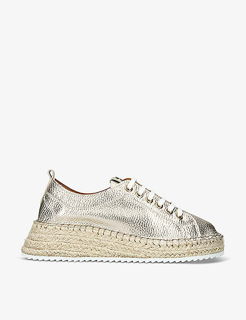 KG KURT GEIGER: Louise low-top leather espadrille trainers
