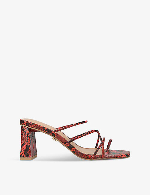 KG KURT GEIGER: Sugar cross-strap faux-leather heeled sandals