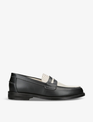 DUKE & DEXTER: Wilde leather penny loafers