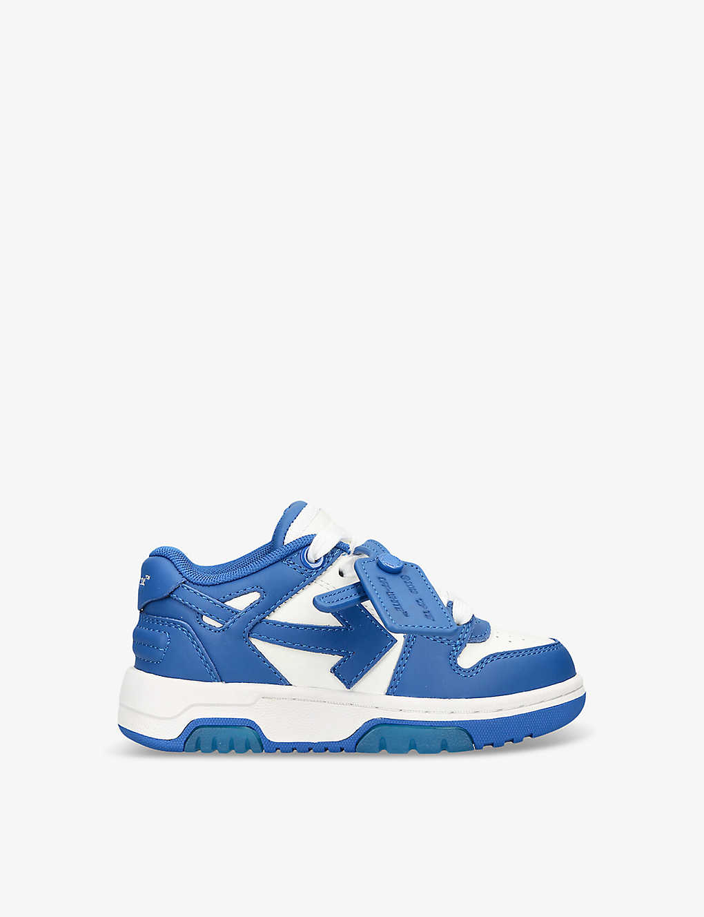 Shop Off-white C/o Virgil Abloh Boys Blue Other Kids Out Of Office Logo-embroidered Leather Trainers 4-8
