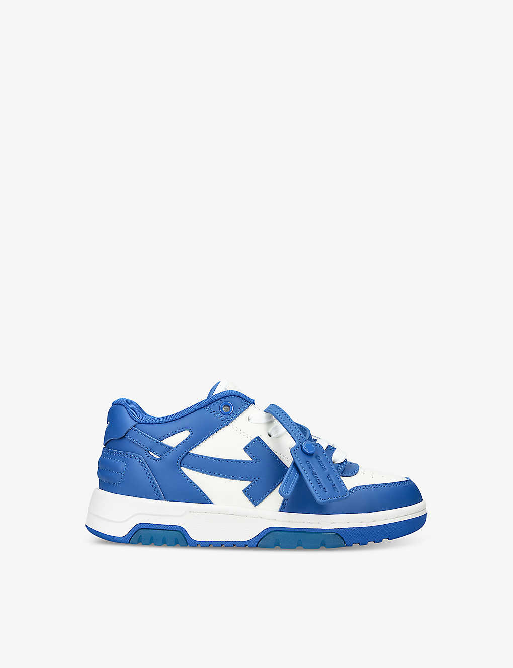 Off-white Kids' Out Of Office Arrow-embroidered Leather Low-top Trainers 9-10 Years In Blue Other