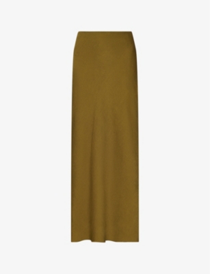 WHISTLES: Bias-cut satin midi skirt