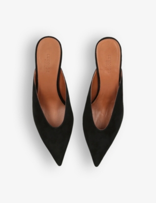 Shop Le Monde Beryl Womens Black Venetian Pointed-toe Suede Heeled Courts