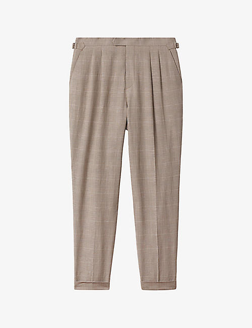 REISS: Collected pleated slim-leg woven trousers