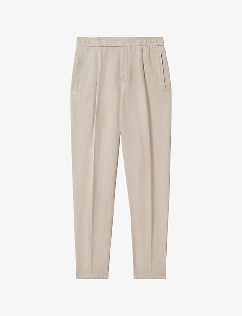 REISS: Pact straight-leg relaxed-fit cotton and linen-blend trousers