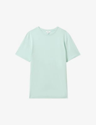 Reiss Bless Regular-fit Short-sleeve Cotton T-shirt In Ocean Green