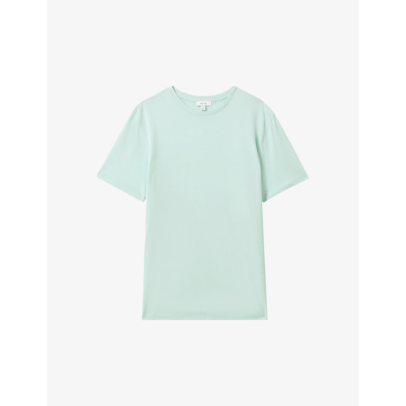 Shop Reiss Mens Mint Bless Regular-fit Short-sleeve Cotton T-shirt