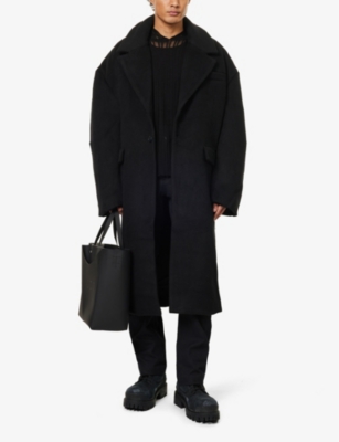 Shop Entire Studios Men's Opal Basilica Notched-lapel Oversized-fit Wool-blend Coat
