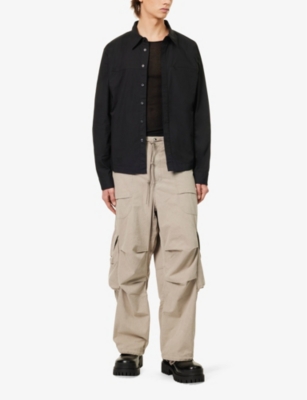 Shop Entire Studios Men's Pollution Long-sleeved Chest-pocket Cotton Shirt