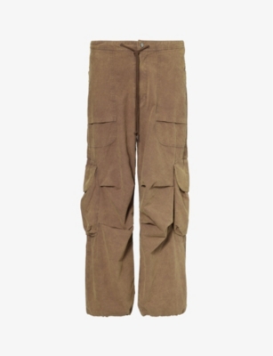 Shop Entire Studios Freight Wide-leg Relaxed-fit Cotton Cargo Trousers In Gravy