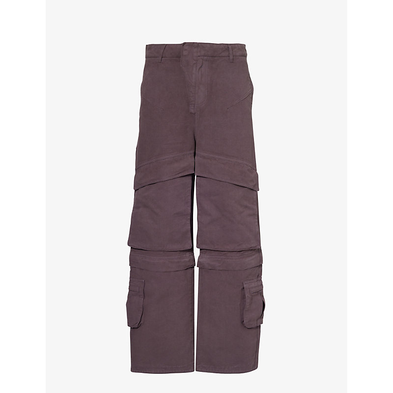 Shop Entire Studios Men's Luna Hard Wide-leg Relaxed-fit Cotton-canvas Cargo Trousers