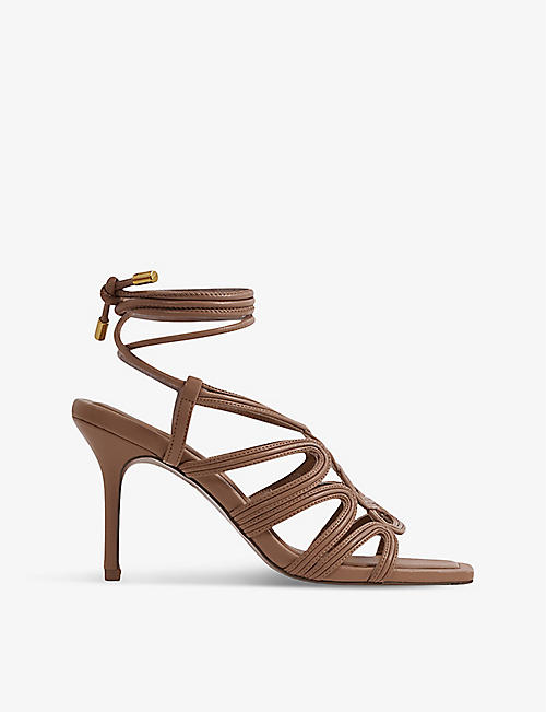 REISS: Keira rope-strap leather heeled sandals