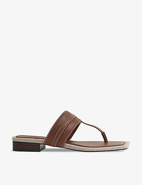 REISS: Quin thong leather sandals