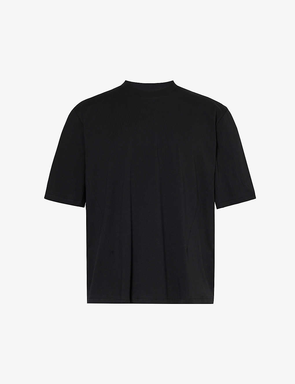 Shop Entire Studios Dart Boxy-fit Organic Cotton-jersey T-shirt In Black