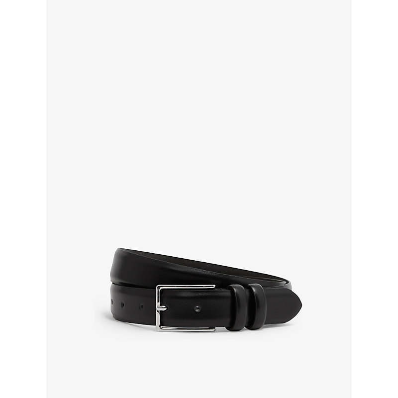 Shop Reiss Men's Black Dante Adjustable Leather Belt